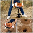 thumbnail image 6 of 52cc Post Hole Digger Gas Powered Earth Digger with 4 Auger Drill Bits 4" 6" 8" 12" + 3 Extension Rods 8" 12" 20'', Auger Post Hole Digger for Farm Garden Plant, Orange Garden Auger, 6 of 8