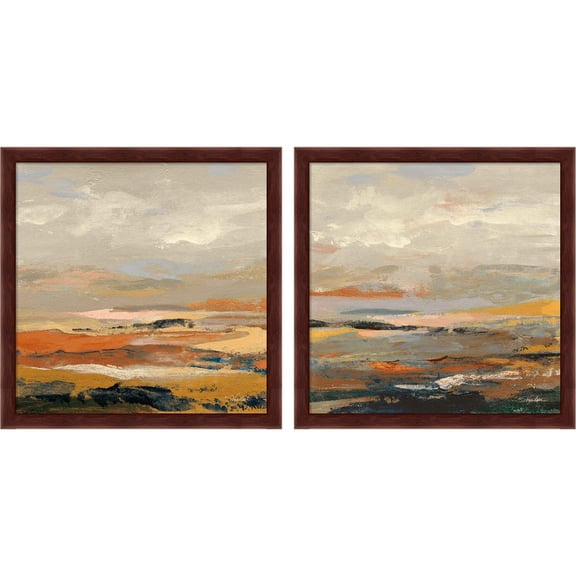 Great Art Now Warm Bay by Silvia Vassileva, 2 Piece Framed Art Set Each 13.25"W x 13.25"H