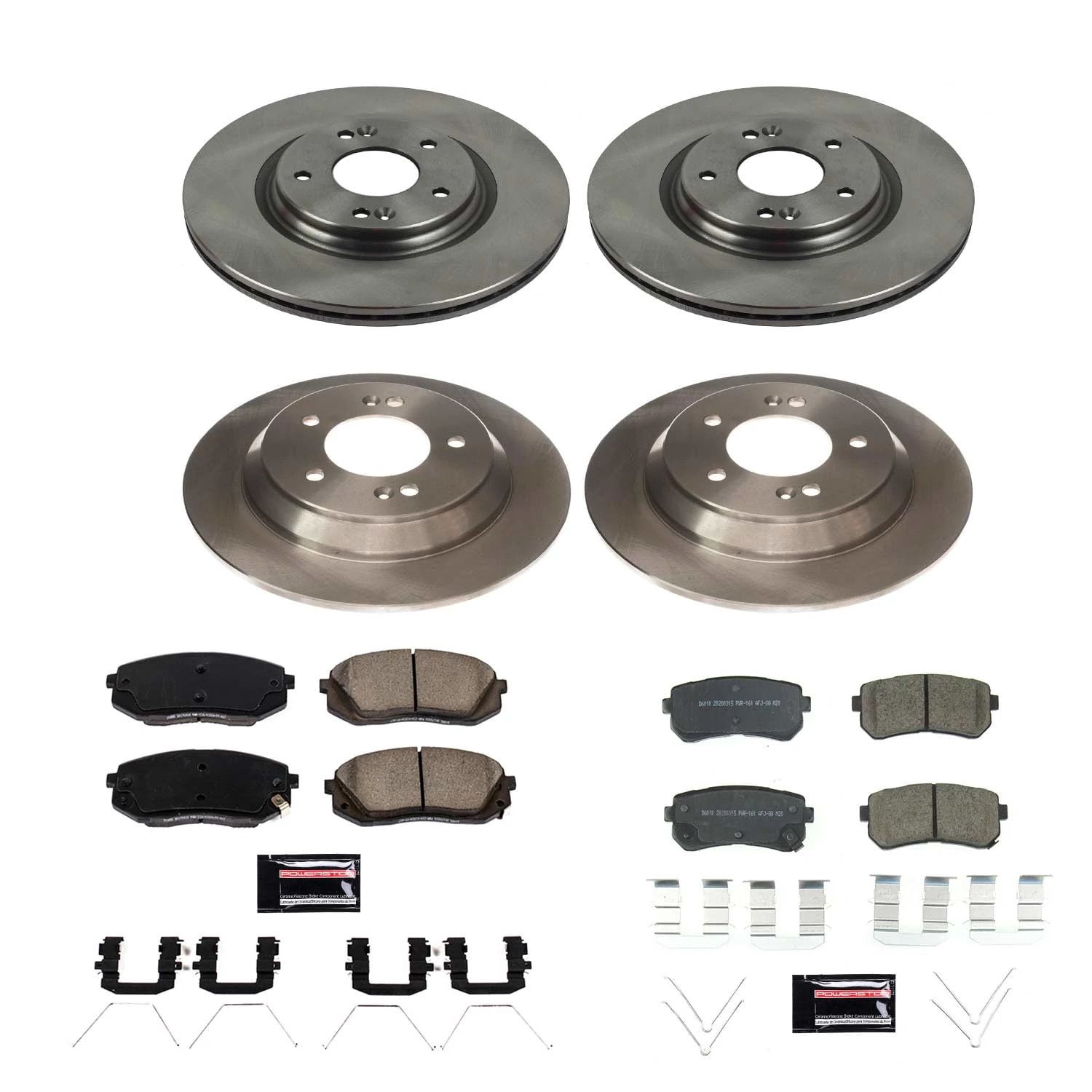 PowerStop Front and Rear Stock Replacement Brake Pad and Rotor Kit Fits: HYUNDAI Select Models KOE8287