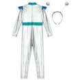 thumbnail image 4 of Ocealan Kids Aliens Full Bodysuit Jumpsuit Space Man Star Warrior Overalls Romper for Party Silver-A 10, 4 of 7