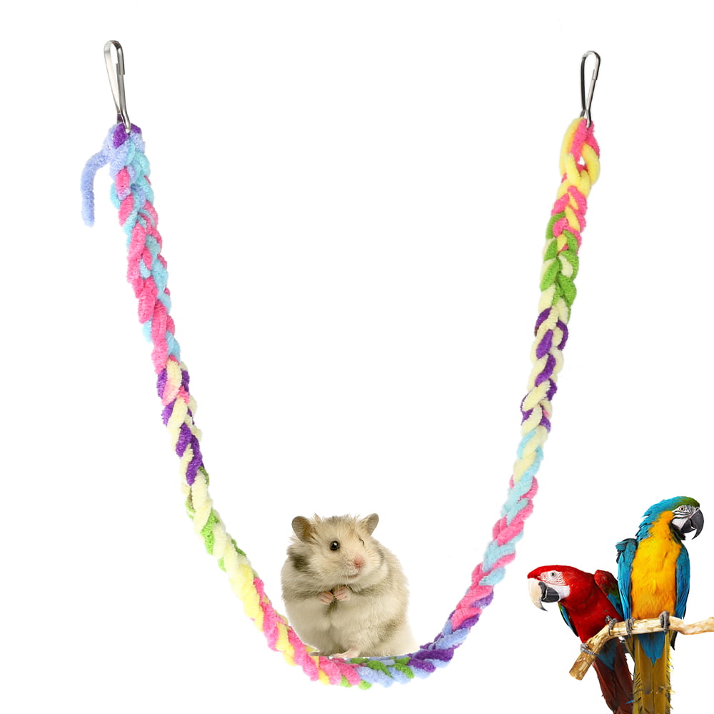 Pet Bird Parrot Toy Hanging Swing Cockatie Budgie Hamster Cage Play Toy Colorful 