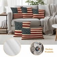 thumbnail image 6 of American Flag Outdoor Waterproof Pillow Covers, Vintage Red BlueUSA Flag Decorative Square Throw Pillowcase Sofa Cushion Sham for Patio/Couch/Chair, 18"x18" 2 Pack, 6 of 8