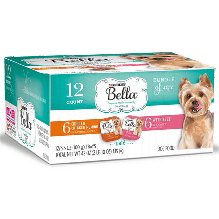 Purina Bella Bundle of Joy With Grilled Chicken & Beef Flavors Adult Wet Dog Food Variety Pack - (12) 3.5 oz. (Best Dog Food For Dogs With Acid Reflux)
