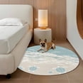 thumbnail image 2 of Blue Coastal Sea Turtle Round Area Rug 5Ft Washable Circle Rugs for Living Room Bedroom, Summer Beach Ocean Abstract Art Non-Slip Carpet Floor Mats Indoor Outdoor Carpet Runner Aesthetic Home Decor, 2 of 8