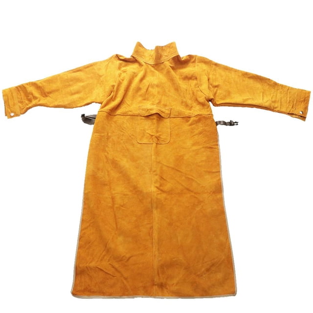 Delantal de soldadura Piel de vacuno s para proteger Ropa protectora Ropa Soldador Cuero duradero Protección con larga Amarillo 120x65cm