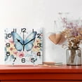 thumbnail image 2 of Butterfly on Flowers Wall Clock Square Silent Non-Ticking Battery Operated Retro 7.78" Clock Home Kitchen Office Decoration, 2 of 7