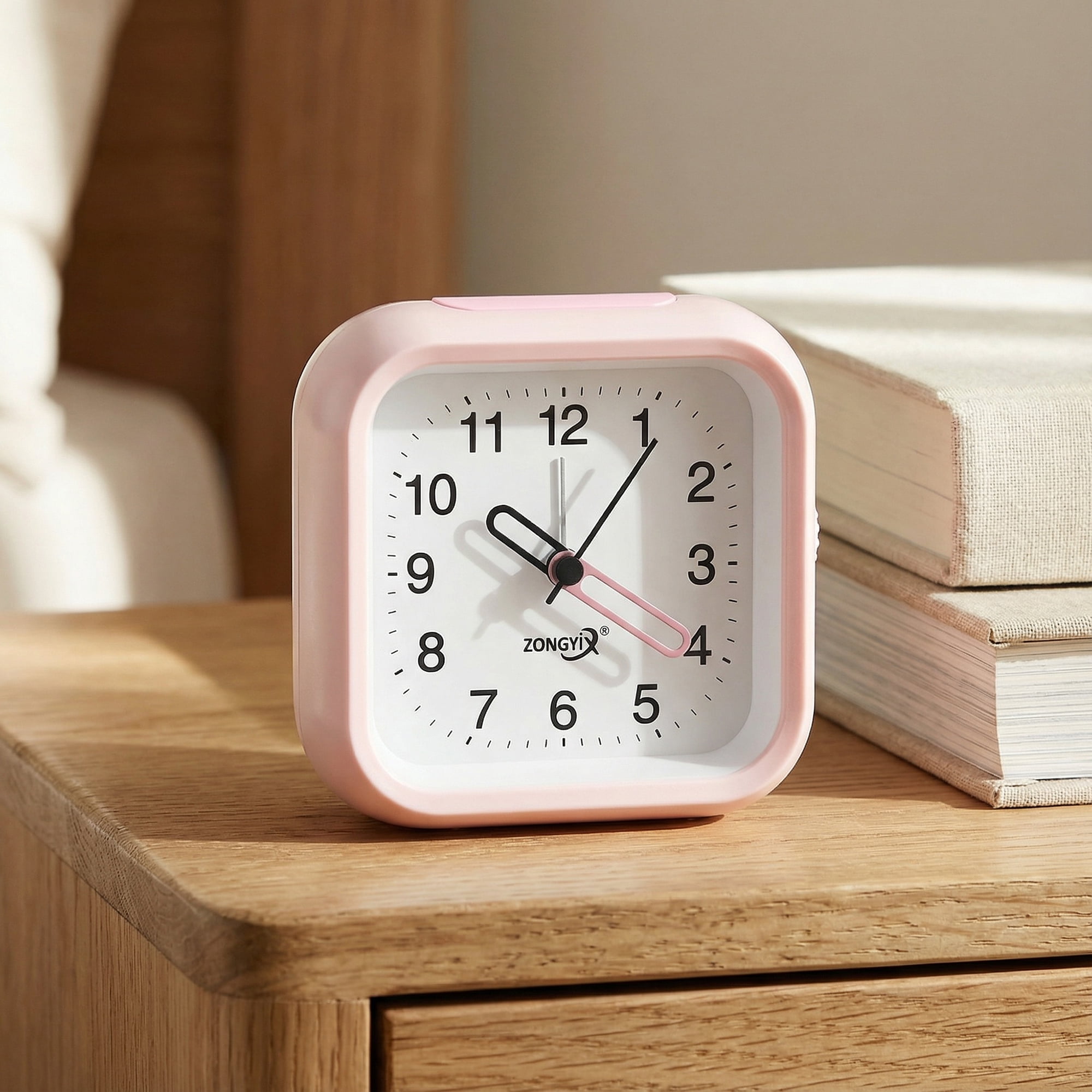 Unique Bargains Silent Mechanical Alarm Clock Purple 4.4"L x 1.9"W x 4.1"H