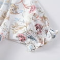 thumbnail image 5 of Fesfesfes Clearance Women Causual V Neck Dress Chiffon Floral Boho Beach Short Sleeve Dress, 5 of 7