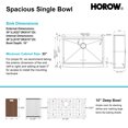 thumbnail image 6 of HOROW 30 inch Kitchen Sink 16 Gauge Topmount Drop in Sink Deep Single Bowl 4-Piece, 6 of 13