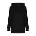thumbnail image 5 of Yievot Womens Casual Hoodies Long Sleeve Fall Sweatshirts Solid Loose Side Slit Pullover Tops with Pocket, 5 of 8