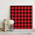thumbnail image 2 of Red Black Buffalo Lattice Canvas Artwork Painting Art, Classic Modern Plaid Square Framed Wall Decorations Prints Picture for Bedroom Kitchen Living Room, 8x8 in, 2 of 9