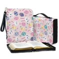 thumbnail image 4 of ZUXONGSY Easter Egg Bunny Floral Print PU Leather Bible Cover for Women Men Lightweight Bible Protective Carrier with Detachable Wristlet Strap Large Bible Study Tools for Church, XL, 4 of 7