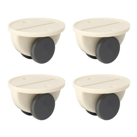 

Farfi 4Pcs Self Adhesive Storage Box Bottom Pulley Rolling Wheel Mobile Gliding Roller (White)