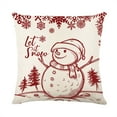 thumbnail image 4 of Set of 4 Christmas Pillow Cases Red White Linen Throw Cushion Cover for Farmhouse Sofa Couch Home Office Decorations, 4 of 9