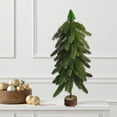 thumbnail image 7 of Viflosae Christmas Party Decorations Artificial Christmas Tree Green Round Wooden Base Simulation Christmas Tree Desktop Decorations Home Ornaments Artificial Christmas Tree Decoration Tree, 7 of 7