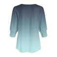thumbnail image 5 of Godom Womens Tops 3/4 Sleeve with Buttons Dressy Casual Blouses Summer Outfits Beach Vacation Plus Size Spring Clothes, 5 of 5