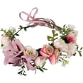thumbnail image 1 of Corona floral Diadema Corona de flores Corona Corona para el cabello Guirnalda para el cabello Flor Halo Tocado floral Boho con cinta Fiesta Boda Festival Rosa, 1 of 5