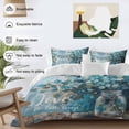 thumbnail image 3 of 3 Piece Blue Teal Spring Floral Duvet Cover Set Full Size,Microfiber Comforter/Quilt Cover with Corner Ties and 2 Pillowcases,Modern Botanical Oil Painting Art All Season Bedding with Zipper Closure, 3 of 8