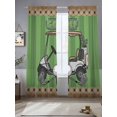 thumbnail image 5 of Sheer Curtains 84 Inches Long, Golf Balls Light Filtering Window Curtains for Living Room/Bedroom, Green Sports Art Truck Brown Lattice Rod Pocket Voile Sheer Curtain Drapes, 52"W x 84"L, 2 Panels, 5 of 8