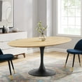 thumbnail image 2 of Dining Table, Oval, Wood, Black Brown Natural, Modern Contemporary Urban Design, Kitchen Room Cafe Bistro Restaurant Hospitality, 2 of 6