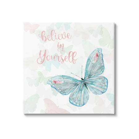 Believe In Yourself Butterfly Phrase Animals & Insects Graphic Art Gallery Wrapped Canvas Print Wall Art