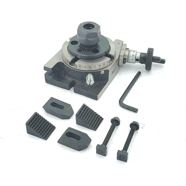 Table Rotative (3 Pouces/80 mm Régulière, Adaptateur de Collet ER16 avec Kit de Pince M6)