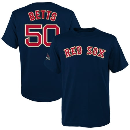 Mookie Betts Boston Red Sox Majestic Youth 2019 Gold Program Name & Number T-Shirt -