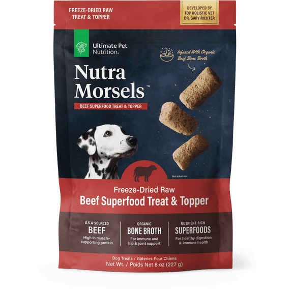 Nutra Morsels Beef Superfood Treat & Topper 8oz Bag