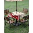 thumbnail image 3 of Outdoor Tablecloth with Umbrella Hole and Zipper, Red Pink Valentine's Day Square Table Cloth 54x54 Inch Waterproof Tablecloth, Love Heart Eucalyptus Leaves Retro Picnic Table Cover for Patio Camping, 3 of 7