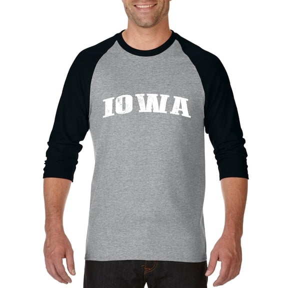 Artix - Mens Raglan Sleeve Baseball T-Shirts, up to Size 3XL - Iowa