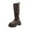 Brown, variant on KEGIRLOM Women's Fashion Casual Versatile Cool Winter Round Toe Thick Round Toe Sleeve Belt Buckle Thick Heel High Heel Knee-High Boots Brown 6