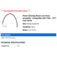 thumbnail image 2 of Power Steering Return Line Hose Assembly - Compatible with 1968 - 1971 Ford Torino 1969 1970, 2 of 2