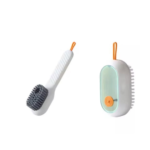 Scrub Brush with Soap Dispenser Multifunction Cleaning Brush Liquid Filled Laundry Shoes Washing Tool 100ml for Home Use Bathroom Kitchen Sink Car Interior and Outdoor Gear Cleaning