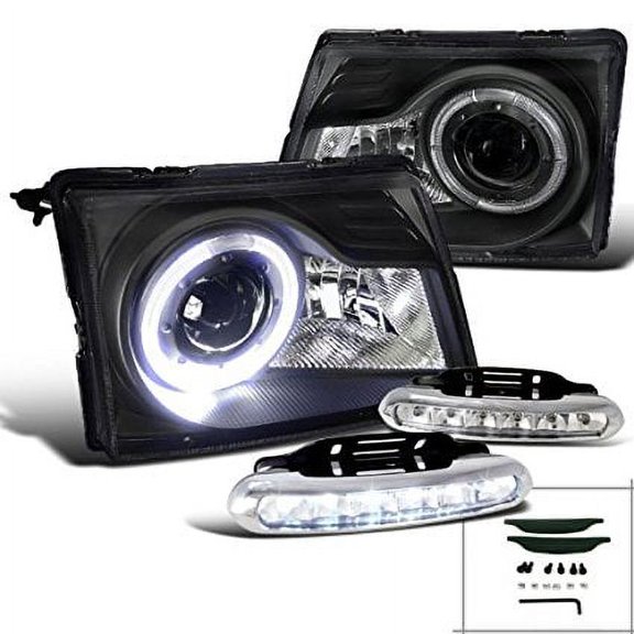 Ford Ranger Crystal Black Halo Projector Headlights LED Bumper DRL Fog Lamps