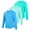 Turquoise Green/Sky Blue/Mist Blue, variant on BIG ELEPHANT 3-Pack Boys' Quick-Dry Long Sleeve Shirts, UPF 50+ Sun Protective Rashguard, Breathable Athletic Crew Neck Tops, Sizes XS-XXL