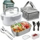 thumbnail image 1 of Lonchera Termica Eléctrica Portátil para Hombre y Mujer, 3 en 1 Fiambrera 1.5L, Calentador de Alimentos, Caja Almuerzo con Recipientes Acero Inoxidable Horquillas (24v/110v/220v, 60w Gris) gris, 1 of 8