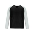 thumbnail image 5 of Brglopf Waffle Knit T-Shirts for Men Color Block Trendy Notch V-Neck Raglan Long Sleeve Shirts Breathable Athletic Muscle Tops, 5 of 5