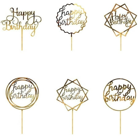 Happy Birthday Cake Topper Acrylic Cupcake Topper A Series of Birthday ...