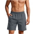 thumbnail image 3 of VBVC Men's and Men's Plus Quick Dry Athletic Shorts with Pockets,Breathable Elastic Waist Running Shorts For Men,Dark Gray,S-5XL, 3 of 10
