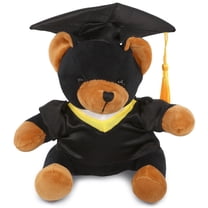 DolliBu Black Bear Graduation Plush Toy - Soft Huggable Graduation Stuffed Animal Dress Up with Gown and Cap with Tassel Outfit - Cute Congratulatory Graduation Gift - 6.5 Inches