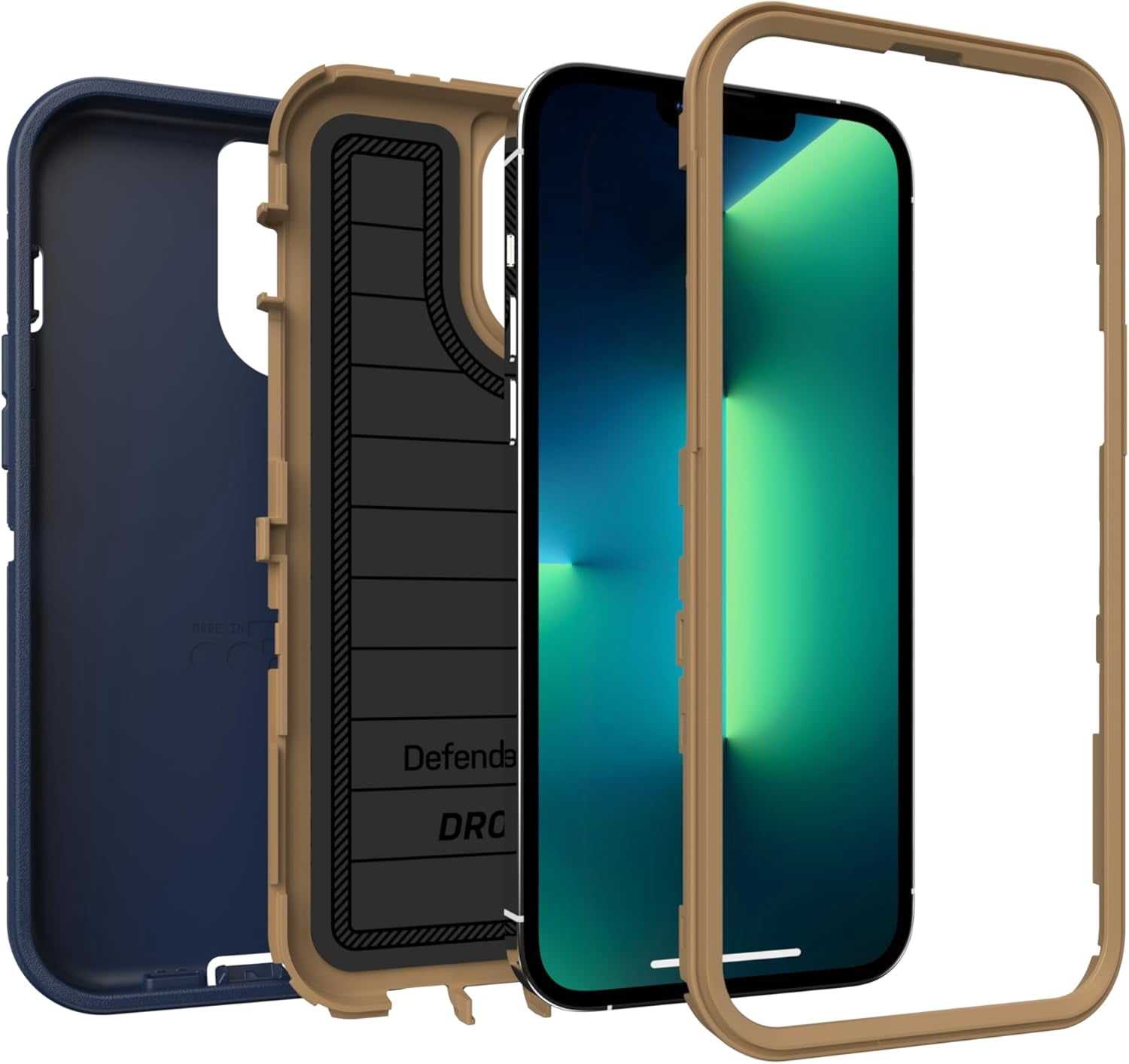 OtterBox iPhone 13 Pro Max & iPhone 12 Pro Max (Only) - Defender Series Pro Case - Blue Suede Shoes - Case Only - Screenless Edition - Non-Retail Packaging