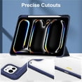 thumbnail image 2 of SaniMore Case for Apple iPad Pro 13 (2024), Auto Sleep/Wake Shock Resistant [Built-in Pencil Holder] Flip Stand [Dual Angle] Transparent Slim Lightweight Anti-fall Tablet Shell, Deep Blue, 2 of 8