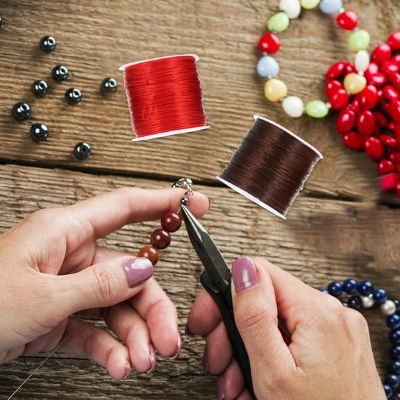 FONDOTIN Bracelets Elastic Cord for Gifting Dark Brown 4 Rolls