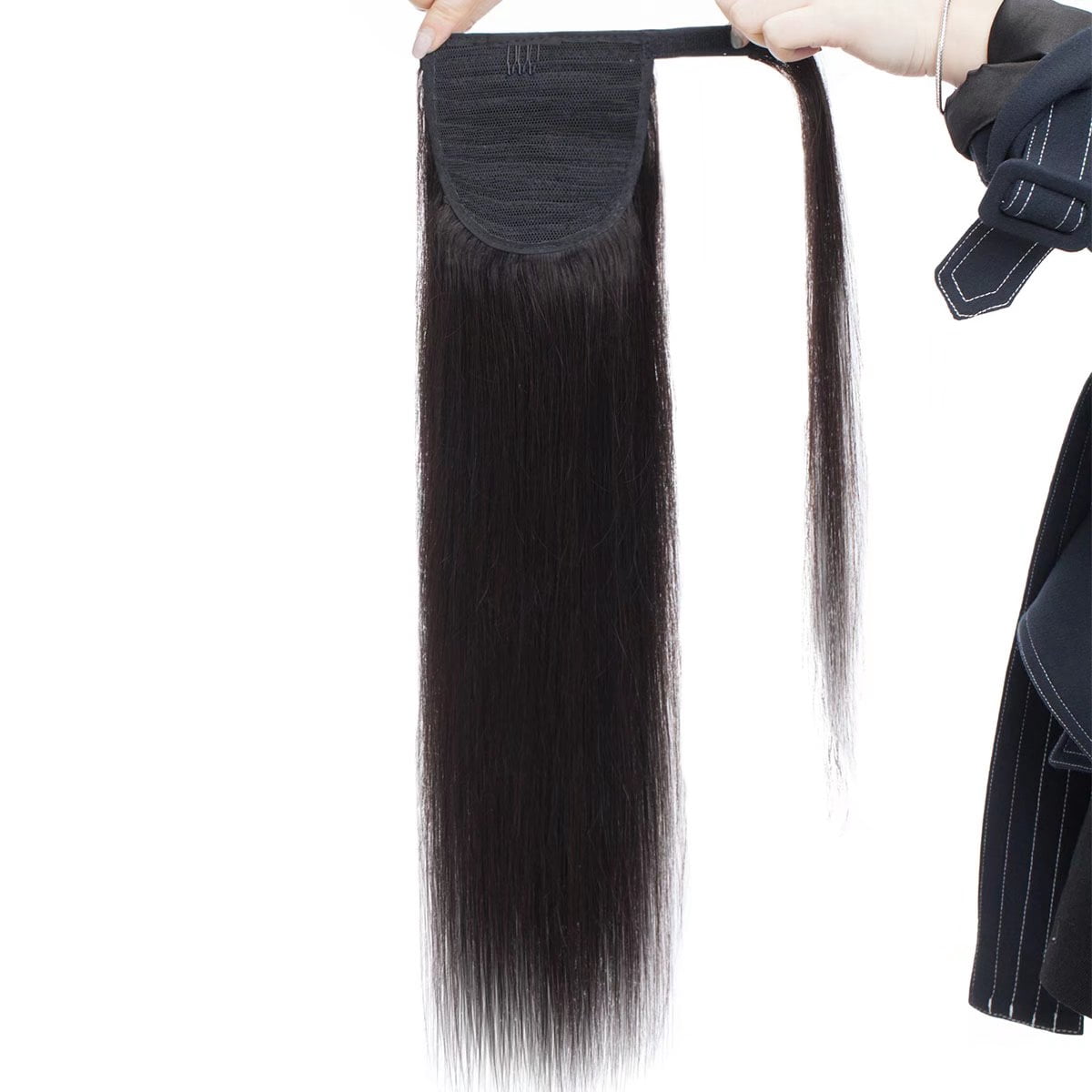 MY-LADY Women Clip in Ponytail Thick 100% Remy Human Hair Extensions Warp Around One piece Hairpiece Straight