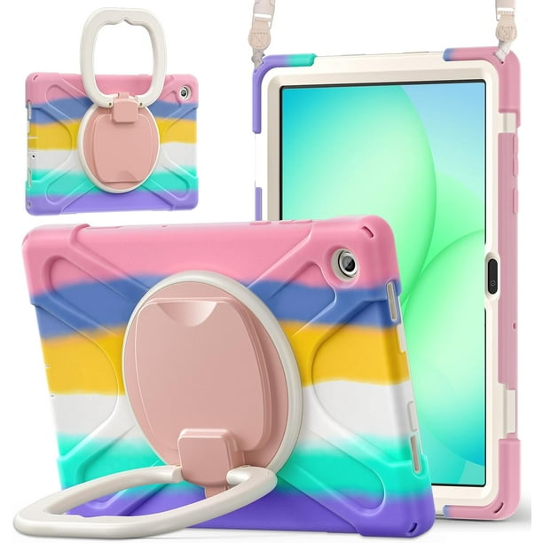 Funda para Samsung Galaxy Tab A11+ Plus de 11 pulgadas (2025) y A9+ Plus de 11 pulgadas (2023), cubierta de silicona resistente con asa, soporte de 360°, correa y soporte para S Pen.