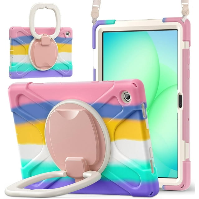 Funda para Samsung Galaxy Tab A11+ Plus de 11 pulgadas (2025) y A9+ Plus de 11 pulgadas (2023), cubierta de silicona resistente con asa, soporte de 360°, correa y soporte para S Pen.