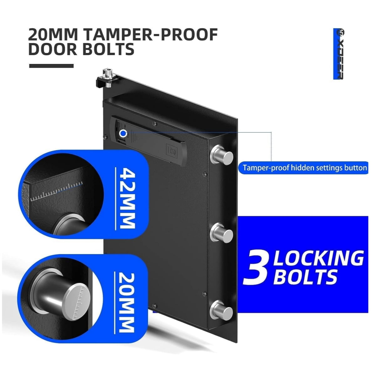 XDeer Biometric Safe Box, Quick-Access Security Safe Box, Steel Handgun Safe Lock Box for Kid/Home/Office/1PCS (1.69 Cubic Feet)