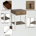 thumbnail image 4 of COSIEST 2PCS Farmhouse 2-Tier Wood Nightstand Accent End Table with Drawer, 4 of 7