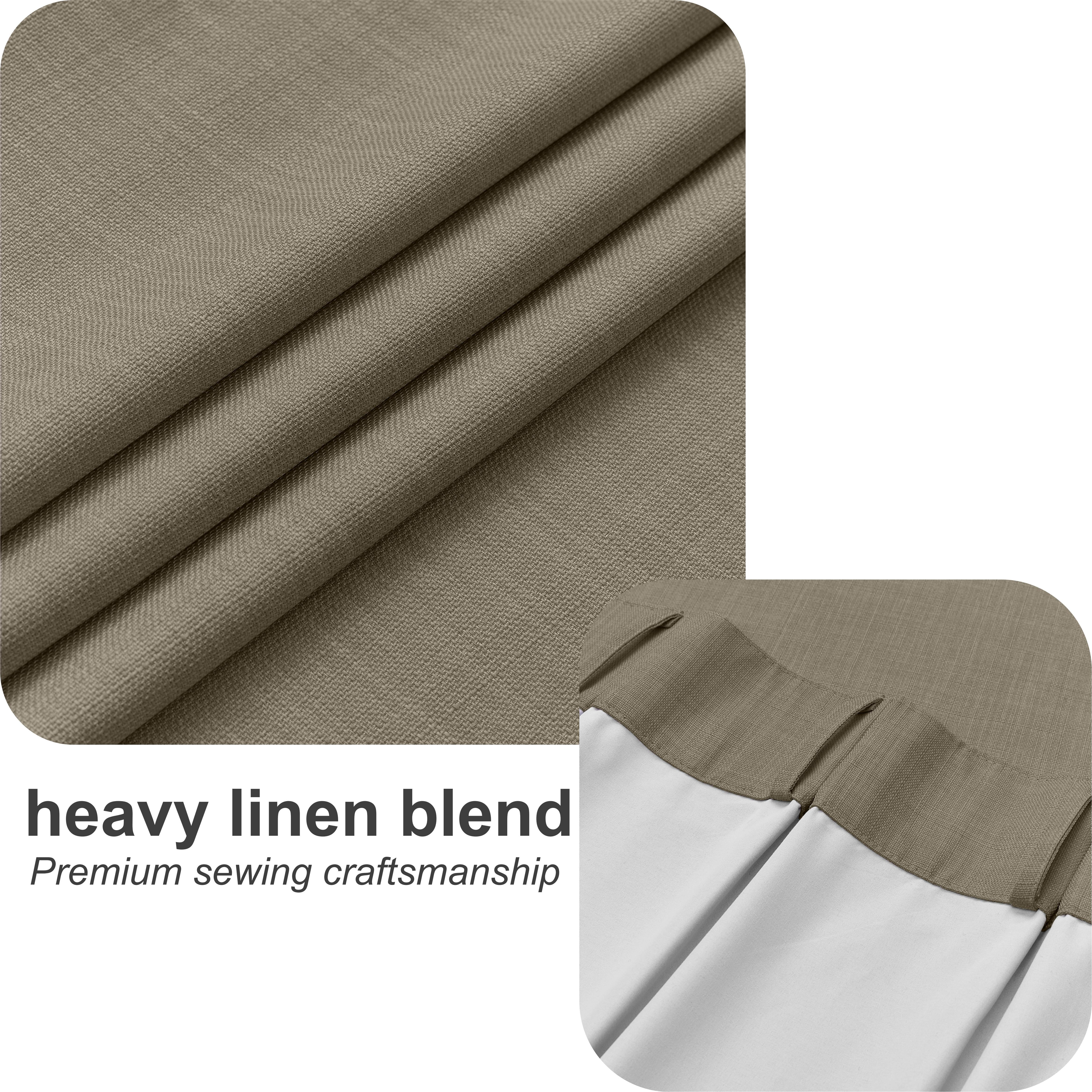 Muuphra Modern Linen Full Blackout Pinch Pleated Curtains for Bedroom Living Room,2 Panels,40"×84"