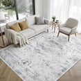 thumbnail image 2 of 5x7 Washable Living Room Distressed Vintage Area Rug, Retro Floral Non Slip Carpet Soft Low Pile Tapis Salon Throw Rug for Bedrooms, Dining Room, Living Room, Office., 2 of 11